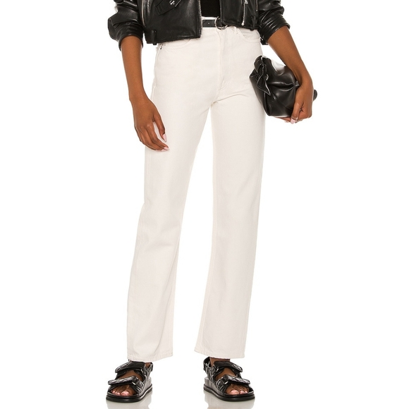 AGOLDE White 90's Denim Pants Ivory Size 27 Minimalist Quiet Luxery Relaxed Fit - Picture 13 of 14